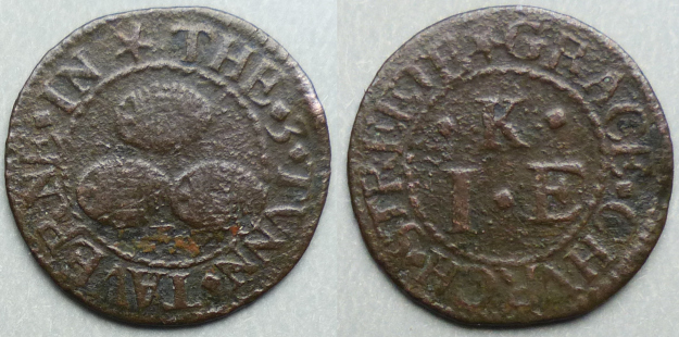 Gracechurch Street, K I (E) THE 3 TVNN TAVERNE farthing